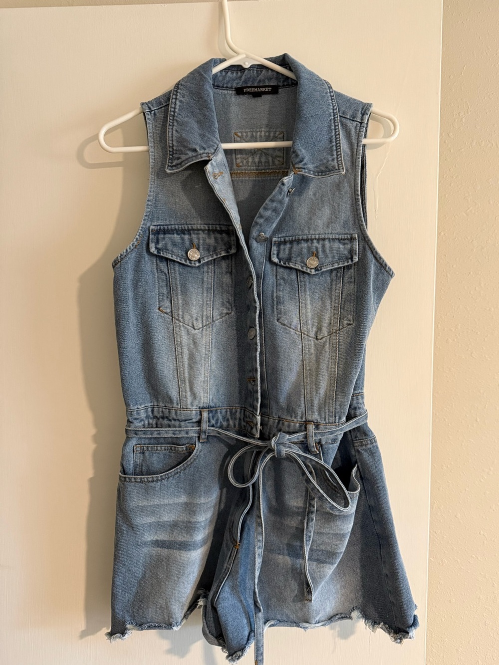 FREEMARKET Denim button up romper